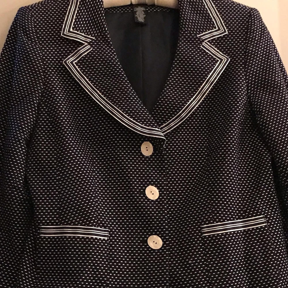 Norton McNaughton Navy White Jacket, w Ribbon Trim, sz 10